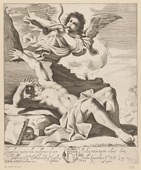 Visioen van de heilige Hieronymus (1642) by Giovanni Battista Pasqualini, Giovanni Battista Pasqualini, Guercino, Giovanni Giacomo de Rossi, Gregorius XV, Urbanus VIII and Michelangelo Castillo