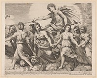 Apollo en Aurora (rechterdeel) (1622 - c. 1634) by Giovanni Battista Pasqualini, Guido Reni, Pauselijk hof and Vincenzo Petro Abbati