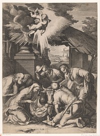 Aanbidding door de herders (in or after c. 1520) by anonymous and Jacopo Bassano
