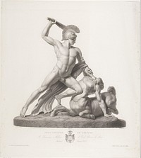 Theseus overwint de centaur (1773 - 1829) by Pietro Bettelini, Giovanni Tognolli, Antonio Canova, Antonio Canova and Francesco Melzi d Eril