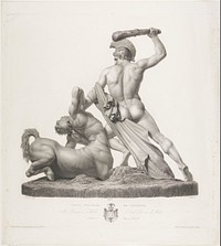 Theseus overwint de centaur (1775 - 1827) by Pietro Bonato, Giovanni Tognolli, Antonio Canova, Antonio Canova and Francesco Melzi d Eril