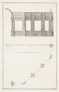 Opbouw en dwarsdoorsnede van het koor in het Battistero di San Giovanni te Florence (1733 - 1755) by Bernardo Sansone Sgrilli and Vincelaus Ramponi