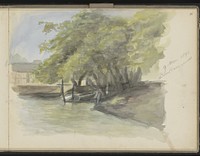 Bomen aan een waterkant (1896) by Chris Huidekooper
