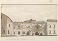 Gezicht op Castel Sant'Elmo en het klooster vanaf Chiaja (1778) by Louis Ducros
