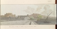 Gezicht op Castel Sant'Elmo en Castel Nuovo vanaf  havenhoofd te Napels (1778) by Louis Ducros
