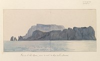 Gezicht op eiland Capri vanaf kust Kaap Minerva (1778) by Louis Ducros