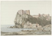 Rots en stad Scilla in de regio Calabrië aan de westkust (1778) by Louis Ducros