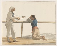 Personen aan boord van het schip l'Heureuse Marianne (1778) by Louis Ducros