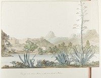 Gezicht op de rivier Platani en Agrigento in Palermo (1778) by Louis Ducros