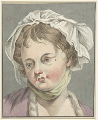 Hoofd van een meisje met muts (1745 - 1850) by anonymous and Jean Baptiste Greuze