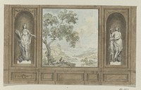 Ontwerptekening voor een kamerwand (1760 - 1819) by Jurriaan Andriessen
