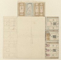 Ontwerp voor de decoratie van drie wanden van een kamer (c. 1752 - c. 1819) by Jurriaan Andriessen