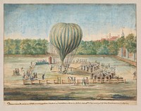 The Launch of Blanchard's Balloon at The Hague in 1785 (1785) by G Carbentus