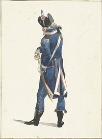 Militair die zijn sabel trekt (1758 - 1805) by Dirk Langendijk