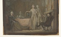Familiegroep in interieur (1700 - 1800) by anonymous