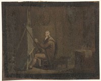 Schilder in zijn atelier (1700 - 1800) by anonymous