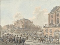 De inkomst te Amsterdam van Lodewijk Napoleon op 20 April 1808 (1808) by Jan Anthonie Langendijk Dzn