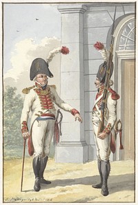 Grenadier officier en gemeene der Lijfgarde van de Raadpensionaris der Bataafsche Republiq (1806) by Jan Anthonie Langendijk Dzn
