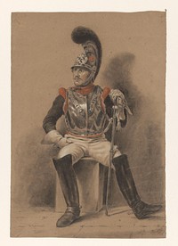 Zittende militair (1809 - 1869) by Alexander Cranendoncq