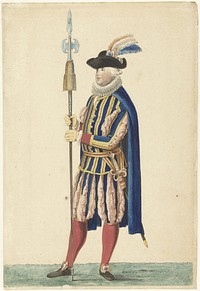 Een van de Cent Suisses (1766) by Isaac Lodewijk la Fargue van Nieuwland
