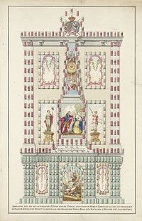 Illuminatie van het huis van Tobias Boas voor de intrede van Willem V en Wilhelmina van Pruisen, 1767 (1767) by anonymous