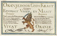 Kalligrafie op de eendracht door Oranje, 1787-1788 (1787) by anonymous
