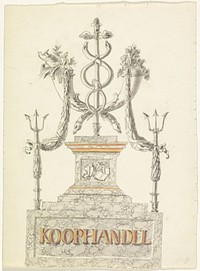 Decoratie op de Herengracht bij de Warmoesgracht, 1816 (1816) by anonymous