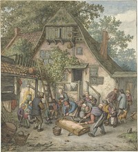 Scalding the Hog (1678) by Adriaen van Ostade