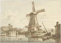 Landschap met windmolen (1776 - 1822) by Jan Hulswit