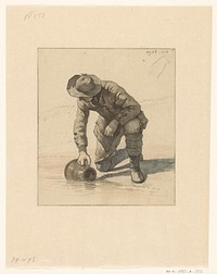 Geknielde man schept water met een kan (1807) by Wouter Johannes van Troostwijk