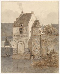 Gezicht op de Bottelpoort aan de Oude Haven te Nijmegen (1800 - 1845) by Johannes Franciscus Christ