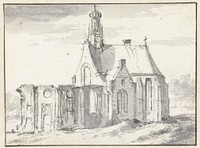 View of the Ruins of the Nave of the Church in Bergen, Noord-Holland (c. 1660 - c. 1665) by Jan van Kessel and Anthonie Waterloo