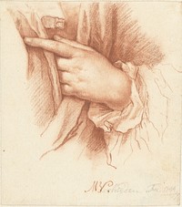 Studie van een linkerhand in draperie (1744) by Mattheus Verheyden