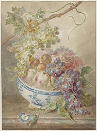 Schaal met fruit (1746 - 1769) by Jacob Xavery