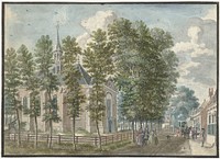 Gezicht op de kerk van Bloemendaal (1713 - 1780) by Jan de Beijer