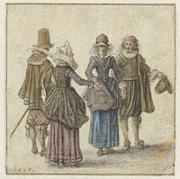 Two Well-dressed Couples (1618) by Adriaen Pietersz van de Venne