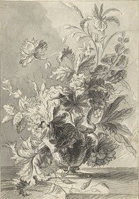 Vaas met bloemen (1763 - 1825) by Jan van Huysum and Willem van Leen