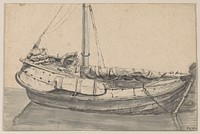 Schip, de boeg links gewend (1816) by George Pieter Westenberg