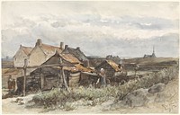 Fishing Family Houses in Scheveningen (1873) by Johannes Bosboom
