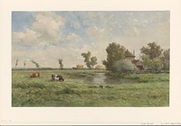 Weiland met koeien (1832 - 1892) by Willem Roelofs I