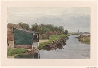 Wetering met enkele bootjes (1838 - 1892) by Pieter Stortenbeker