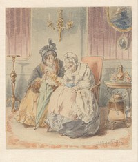 Twee zittende vrouwen in een interieur (1868) by Alexander Hugo Bakker Korff