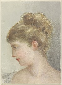Hoofd van een vrouw, en profil naar links (1837 - 1892) by Albert Martin