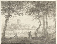 Muiderberg, van de Hooge Weg af gezien (1762) by Jacob Cats 1741 1799