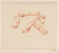 Hoofd van een paard met oogkleppen, naar rechts (1775 - 1833) by Jean Bernard