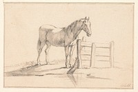 Staand paard bij een hek, naar rechts (1775 - 1833) by Jean Bernard