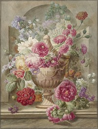 Vaas met bloemen (1745 - 1784) by Pieter van Loo