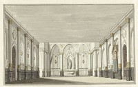 Ontwerp voor een toneeldecor van een kerkinterieur (1779) by Pieter Barbiers I