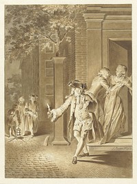 Scene uit Lubbert Lubbertse, of de geadelde boer (1766) by Jacobus Buys
