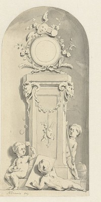 Ontwerp voor een casement met drie spelende kindertjes (1769) by Anthony Ziesenis